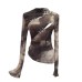 Hollow printed irregular mesh top Hollow printed irregular mesh top