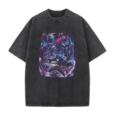 Summer New Anime Solo Leveling Printed T-Shirt Summer Cotton Washed Vintage Short Sleeve Summer New Anime Solo Leveling Printed T-Shirt Summer Cotton Washed Vintage Short Sleeve