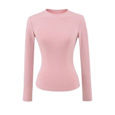 Small round neck slim fit shoulder long sleeved T-shirt