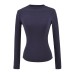 Small round neck slim fit shoulder long sleeved T-shirt