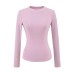 Small round neck slim fit shoulder long sleeved T-shirt