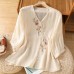 Embroidered shirt top for women