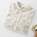 Printed Loose Turn-Down Collar Blouse Top for Women