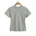 Solid color shoulder high waist short sleeved T-shirt