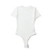 Small round neck crotch mesh women's T-shirt with patchwork short sleeves