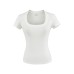 Lyocell solid color U-neck shoulder short sleeved T-shirt