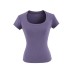 Lyocell solid color U-neck shoulder short sleeved T-shirt