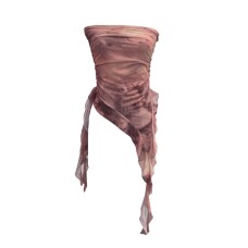 Dyed Lace-Up Sheer Camisole with Irregular Ties and Non-Slip Straps