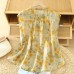 Printed collar tie button sleeveless top for women Printed collar tie button sleeveless top for women
