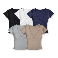 V-neck short sleeved women