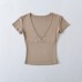 V-neck short sleeved women