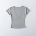 V-neck short sleeved women