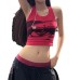 Celebrity Same Dance Jazz Spicy Girl Tank Top with Unique Abstract Print U Neck Sleeveless High Waist Crop Top