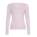 Gentle V-neck Single-breasted Knitted Top Pure Color Slim Long-sleeve Base Layer