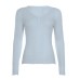 Gentle V-neck Single-breasted Knitted Top Pure Color Slim Long-sleeve Base Layer