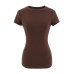 Slimming curves brushed hair ice skin short sleeves