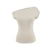 Slanted shoulder short sleeved top