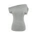 Slanted shoulder short sleeved top