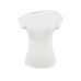 Slanted shoulder short sleeved top