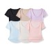 U-neck short sleeved top U-neck short sleeved top