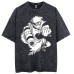 Naruto Anime Print T-Shirt Summer Cotton Washed Vintage Short Sleeve