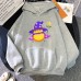 Cute Witch Pattern Printed Hooded Sweatshirt Unisex Long Sleeve Casual Jacket