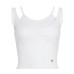 Street Style Spliced Slimming Two-Piece Irregular Strap Crop Top with Waist-Cinching Design
