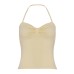 Cream Style Spicy Girl Bowknot Chest Shape Wall-Hung Strap Basic Fitted Elastic Backless Crop Top
