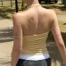 Cream Style Spicy Girl Bowknot Chest Shape Wall-Hung Strap Basic Fitted Elastic Backless Crop Top