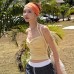 Cream Style Spicy Girl Bowknot Chest Shape Wall-Hung Strap Basic Fitted Elastic Backless Crop Top