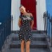 Gentle Style Charming Polka Dot One-Shoulder Dress Sexy Backless Tie Low Waist Irregular Short Skirt