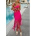 Tassel Strapless Top Set with Loose Skirt for Summer and Spring INS Holiday Style Two-Piece Set