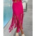 Tassel Strapless Top Set with Loose Skirt for Summer and Spring INS Holiday Style Two-Piece Set
