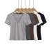V-neck elastic short sleeved T-shirt