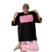 Short Sleeve Regular Shoulder Slimming Mid-Length Round Neck Top