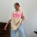 Short Sleeve Regular Shoulder Slimming Mid-Length Round Neck Top