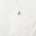 Low neck sleeveless white pleated camisole dress for women