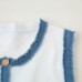 Cowboy patchwork knitted long skirt tight short sleeved dress