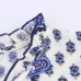V-neck long sleeved printed versatile shirt dress for women