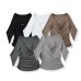 Slim fit one shoulder flared sleeve top Slim fit one shoulder flared sleeve top