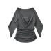 Slim fit one shoulder flared sleeve top Slim fit one shoulder flared sleeve top