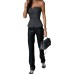 One-Shoulder Fitted Top INS Fashion Multi-Color Zipper Crop Top