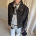 Short Wide Boxed Double Pocket Turn-Down Collar Denim Suit Jacket for Men and Women
