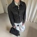 Short Wide Boxed Double Pocket Turn-Down Collar Denim Suit Jacket for Men and Women