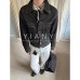 Short Wide Boxed Double Pocket Turn-Down Collar Denim Suit Jacket for Men and Women