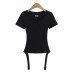 V-neck slim fit shoulder short sleeved jumpsuit for women