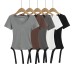 V-neck slim fit shoulder short sleeved jumpsuit for women