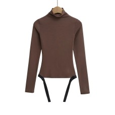 Half high collar long sleeved jumpsuit Half high collar long sleeved jumpsuit