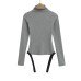 Half high collar long sleeved jumpsuit