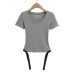 Small round neck slim fit high waisted jumpsuit